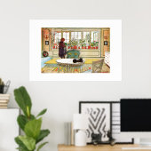 Flowers on the Windowsill by Carl Larsson ポスター (ホームオフィス)