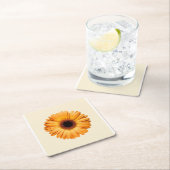 Flowers | Orange Gerbera スクエアペーパーコースター (インサイチュ)