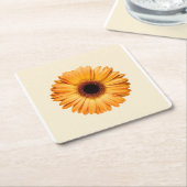 Flowers | Orange Gerbera スクエアペーパーコースター (アングル)