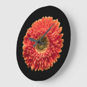 Flowers | Orange Gerbera Daisy ラージ壁時計 (傾斜)