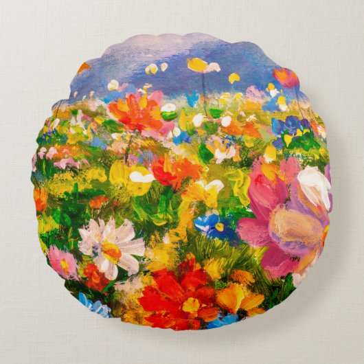 Flowers paintings monet painting claude impression ラウンドクッション (正面)