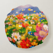Flowers paintings monet painting claude impression ラウンドクッション (裏面)