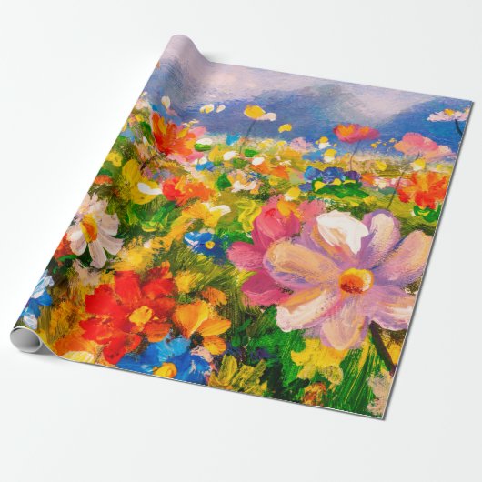 Flowers paintings monet painting claude impression ラッピングペーパー (アンロールド)