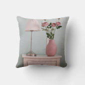 Flowers | Pale Pink Roses on Nightstand クッション (裏面)