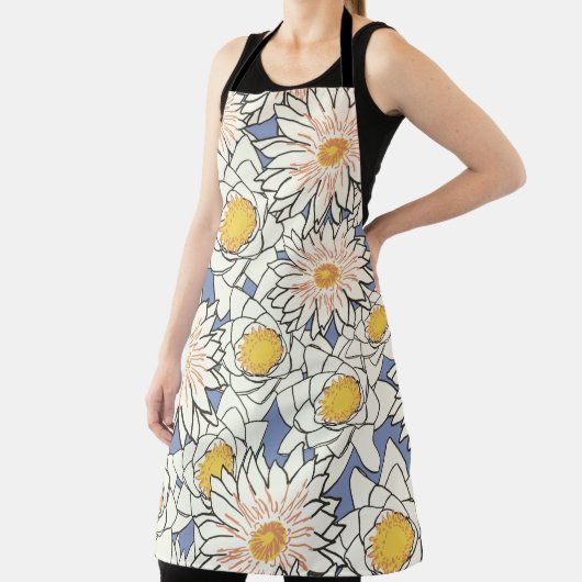 Flowers pattern lotus lily エプロン (インサイチュ)
