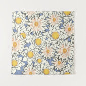 Flowers pattern lotus lily タペストリー (正面(横))