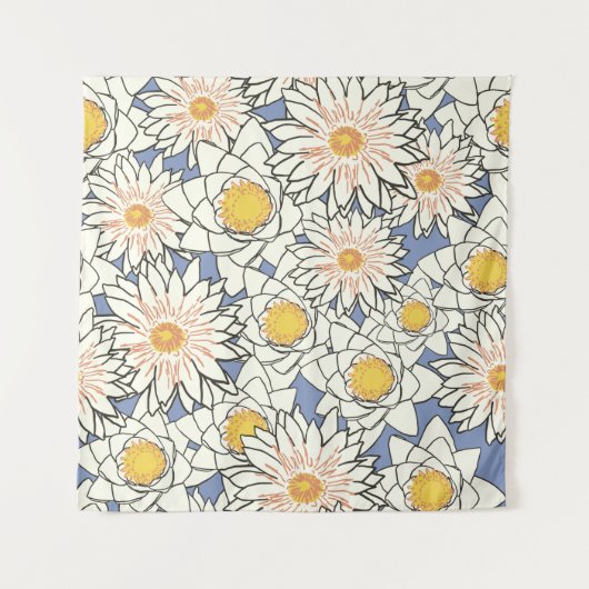 Flowers pattern lotus lily タペストリー (正面)