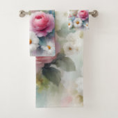 Flowers Pink Red Blue White Yellow Green Floral バスタオルセット (インサイチュ)