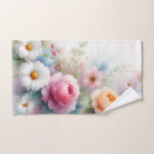 Flowers Pink Red Blue White Yellow Green Floral バスタオルセット (ハンドタオル)