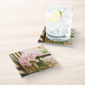 Flowers | Pink Rose Bouquet ガラスコースター (アングル)