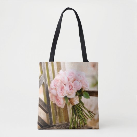 Flowers | Pink Rose Bouquet トートバッグ (正面)