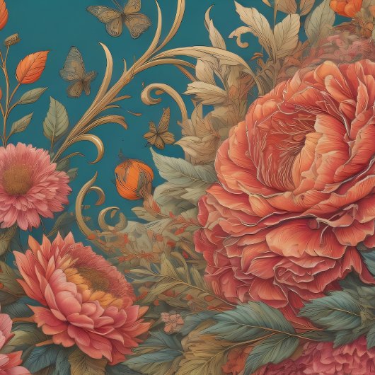 Flowers & postcard v5 vintage tissue paper  薄葉紙