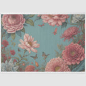 Flowers & postcard v6 vintage tissue paper  薄葉紙 (正面)