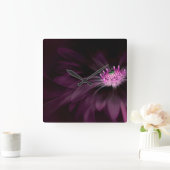 Flowers | Purple Daisy スクエア壁時計 (ホーム)