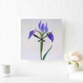 Flowers | Purple Iris Flower スクエア壁時計 (ホーム)