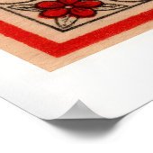Flowers Red Backgroundative Elements Vintage ポスター (角)