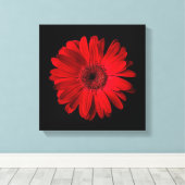 Flowers | Red Gerbera Daisy キャンバスプリント (インサイチュ (ウッドフロア))