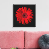Flowers | Red Gerbera Daisy キャンバスプリント (インサイチュ (リビング))