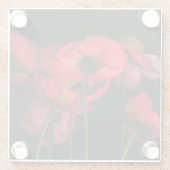 Flowers | Red Poppies ガラスコースター (裏面)