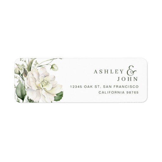 Flowers Return Address Labels ラベル (正面)