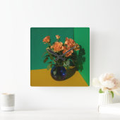 Flowers | Roses in Vase スクエア壁時計 (ホーム)