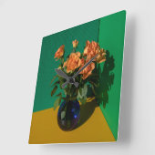 Flowers | Roses in Vase スクエア壁時計 (傾斜)