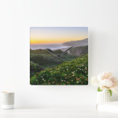 Flowers | Santa Cruz California スクエア壁時計 (ホーム)