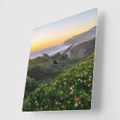 Flowers | Santa Cruz California スクエア壁時計 (傾斜)