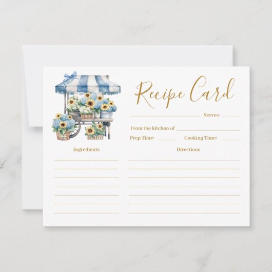 Flower's Shop Bridal Shower Recipe Card 招待状 (正面)