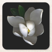 Flowers | Single White Magnolia Blossom スクエアペーパーコースター (正面)