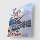 Flowers | Spring Cherry Blossoms Japan スクエア壁時計 (傾斜)