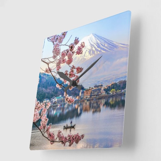 Flowers | Spring Cherry Blossoms Japan スクエア壁時計 (傾斜)