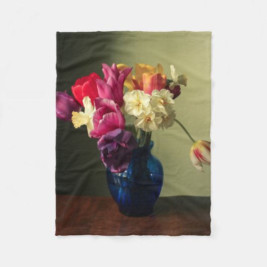 Flowers | Spring Flower Bouquet フリースブランケット (正面)