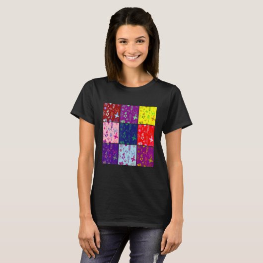 Flowers Squares Art Tシャツ (正面フル)