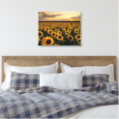 Flowers | Sunflower Field キャンバスプリント (インサイチュ (寝室))