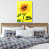 Flowers | Sunflower on Yellow キャンバスプリント (インサイチュ (寝室))