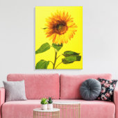 Flowers | Sunflower on Yellow キャンバスプリント (インサイチュ (リビング))