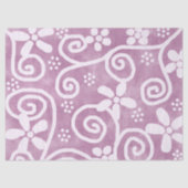 Flowers Swirls Dusty Pink White Pattern Decoupage 薄葉紙 (正面)