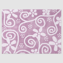 Flowers Swirls Dusty Pink White Pattern Decoupage 薄葉紙