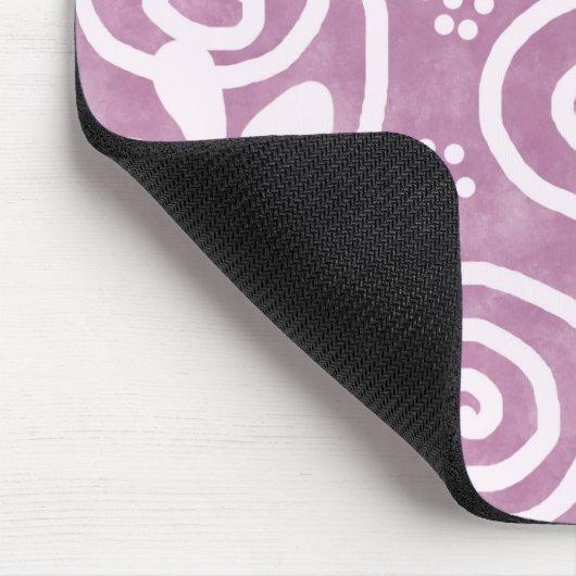 Flowers Swirls Pink White Pattern Personalized マウスパッド (コーナー)