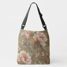 Flowers,Vintage, Glamorous Garden Blooms クロスボディバッグ