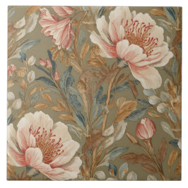 Flowers,Vintage, Glamorous Garden Blooms タイル