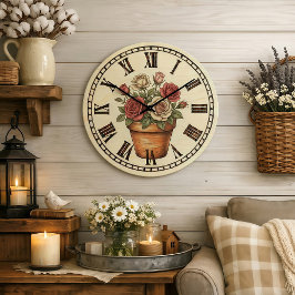 flowers - Wall Clock ラージ壁時計