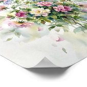 Flowers Watercolor Art Painting ポスター (角)