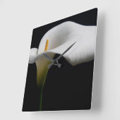 Flowers | White Calla Lily スクエア壁時計 (傾斜)