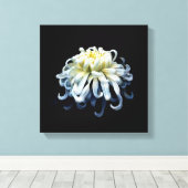 Flowers | White Chrysanthemum キャンバスプリント (インサイチュ (ウッドフロア))