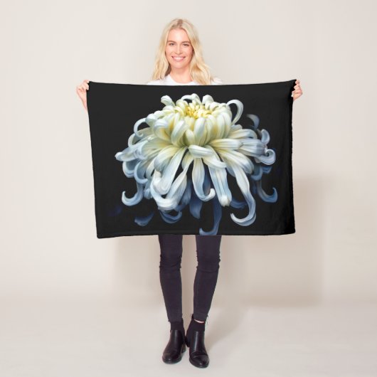 Flowers | White Chrysanthemum フリースブランケット (インサイチュ)