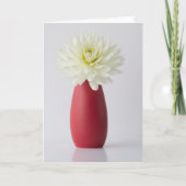 Flowers | White Dahlia in Red Vase カード (正面)