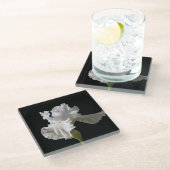 Flowers | White Iris ガラスコースター (アングル)
