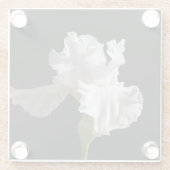 Flowers | White Iris ガラスコースター (裏面)
